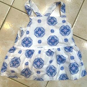 Janie and Jack Floral Blue and White Top